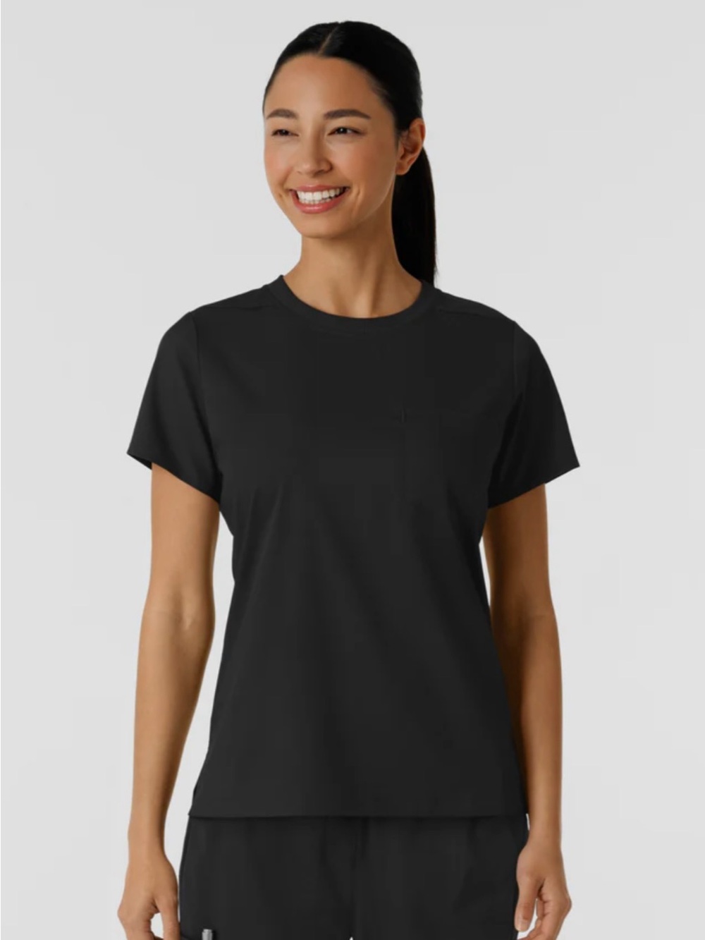 NWT Wink Boundless 1-Pocket Crew Neck Scrub Top size M black